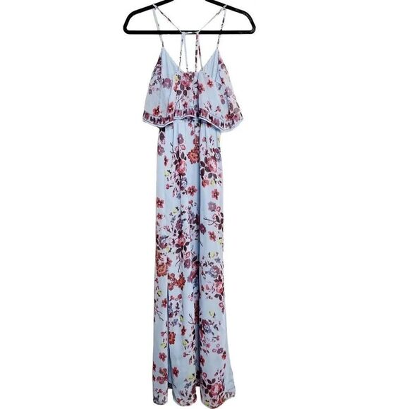 Princess Vera Wang Floral Maxi Dress Blue & Red Size XS - Picture 4 of 7